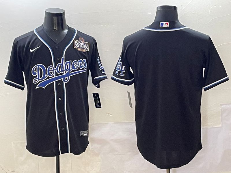 Men 2025 Los Angeles Dodgers Blank Black Three generations Fashion Nike MLB Jersey style 2
